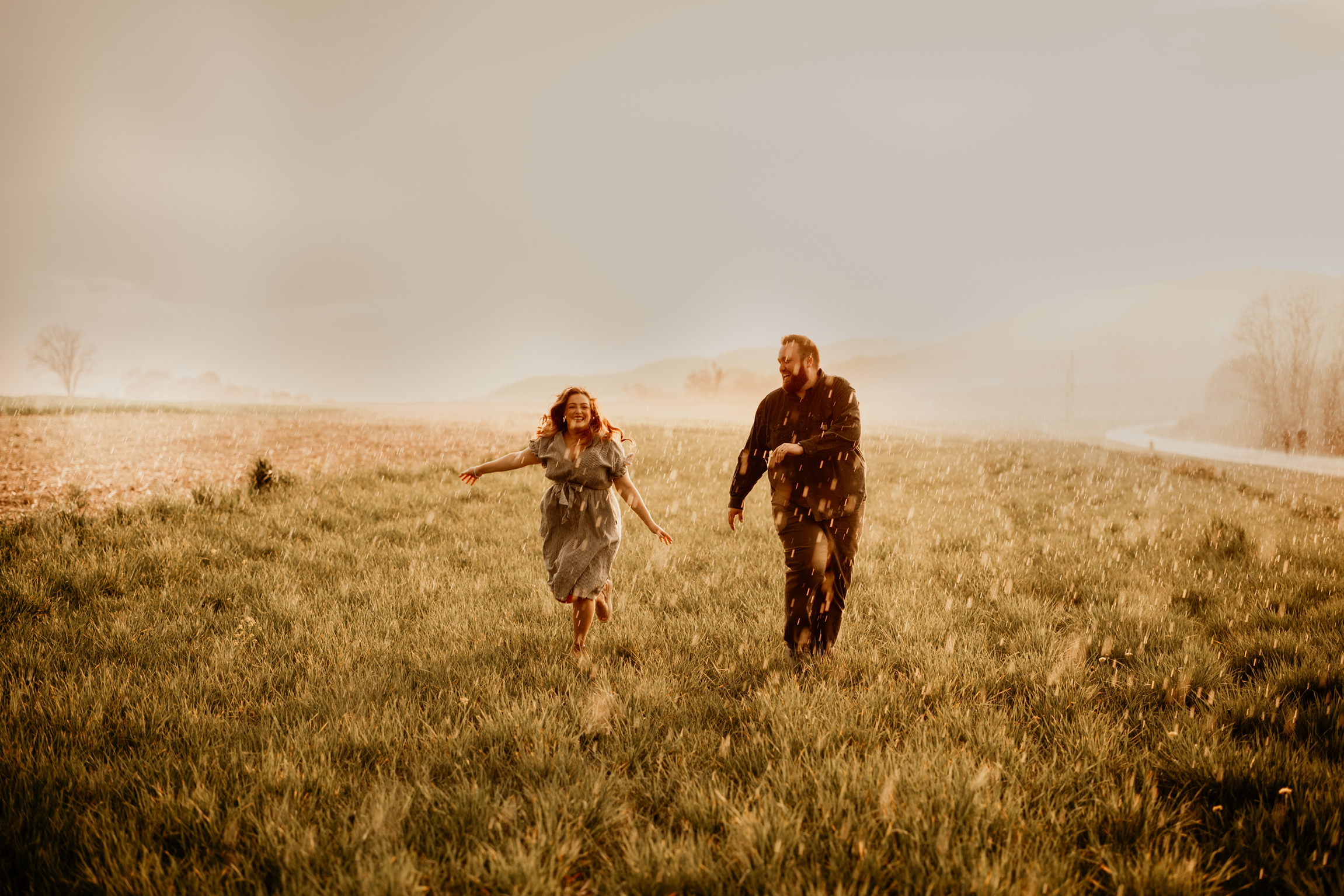 The farmer and Jaden in the fields
